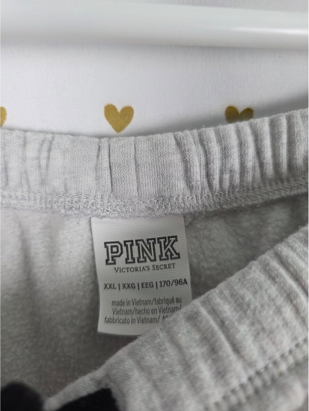 Victorias Secret PINK Rainbow Logo Gradient Sweats sweatpants Grey XXL 2XL - Picture 4 of 6